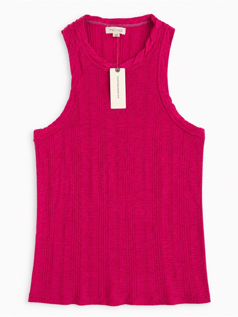 Anthropologie Pilcro Textured Ribbed Tank Top – Hot Pink/Fuchsia – NWT XS